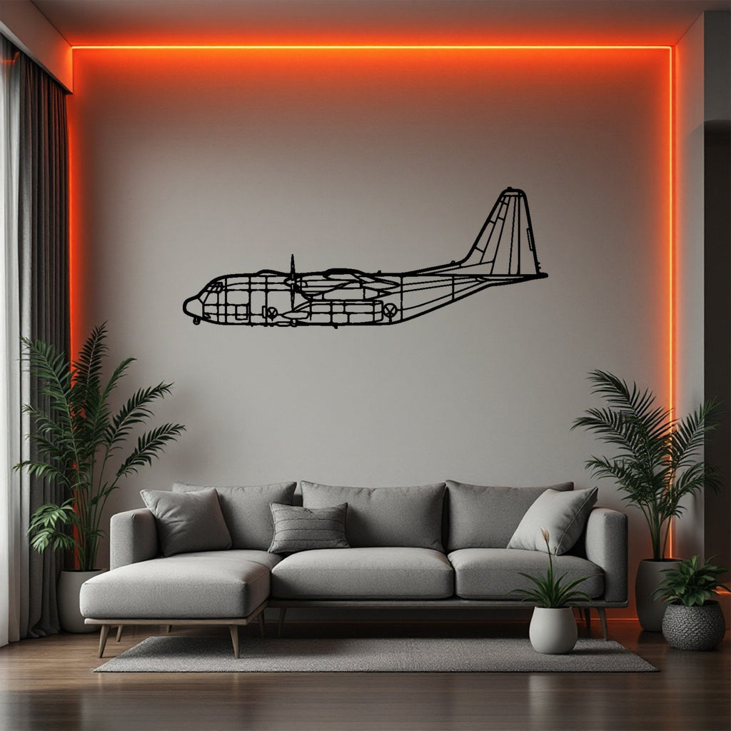 AC-130J Ghostrider Airplane Silhouette Metal Wall Art, Metal Aircraft Silhouette, Aviation Wall Decor, Aviator Decor