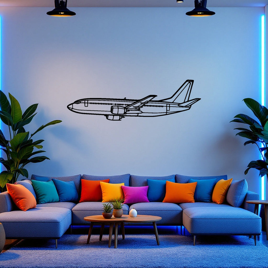 B737-300 Angle Airplane Silhouette Metal Wall Art, Metal Aircraft Silhouette, Aviation Wall Decor, Aviator Decor