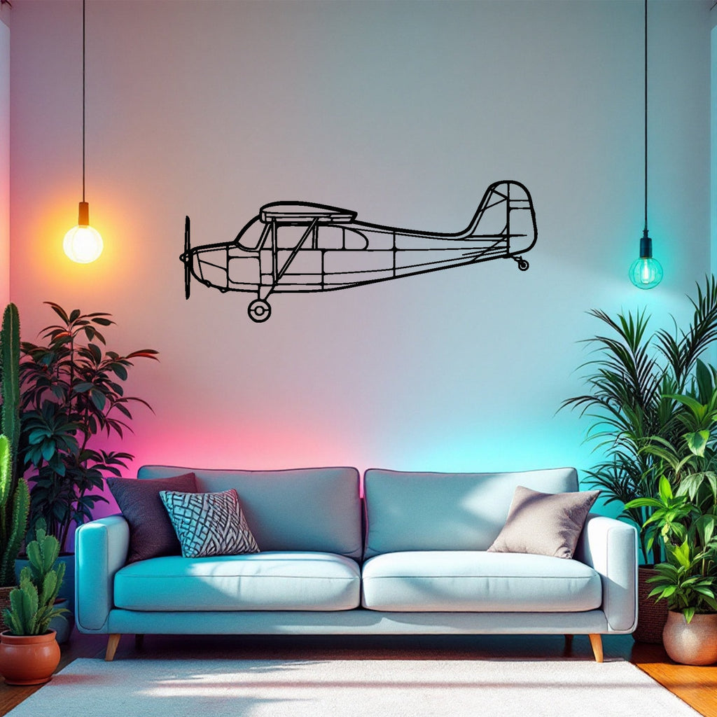 7AC Champion Airplane Silhouette Metal Wall Art, Metal Aircraft Silhouette, Aviation Wall Decor, Aviator Decor