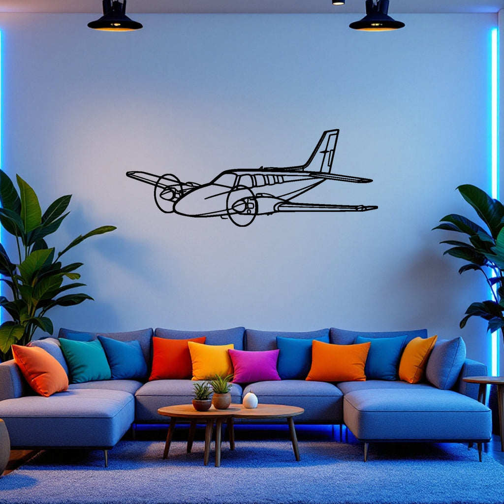 Baron 58 Airplane Silhouette Metal Wall Art, Metal Aircraft Silhouette, Aviation Wall Decor, Aviator Decor