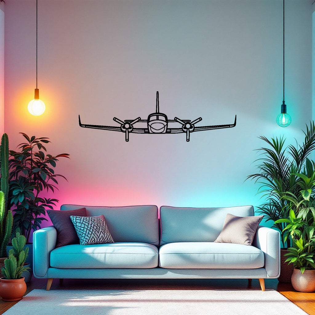 421C Front Airplane Silhouette Metal Wall Art, Metal Aircraft Silhouette, Aviation Wall Decor, Aviator Decor