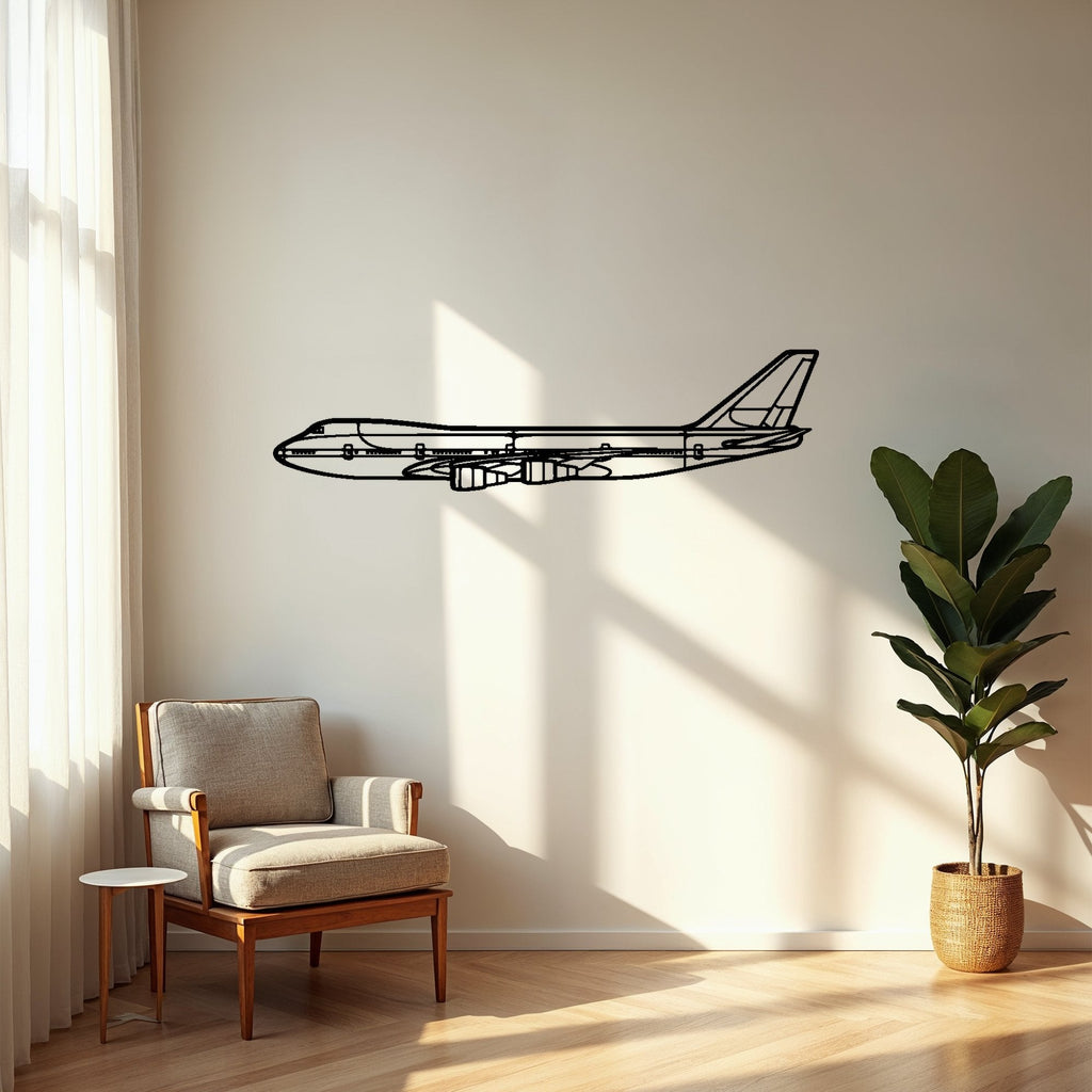 747-200B Airplane Silhouette Metal Wall Art, Metal Aircraft Silhouette, Aviation Wall Decor, Aviator Decor