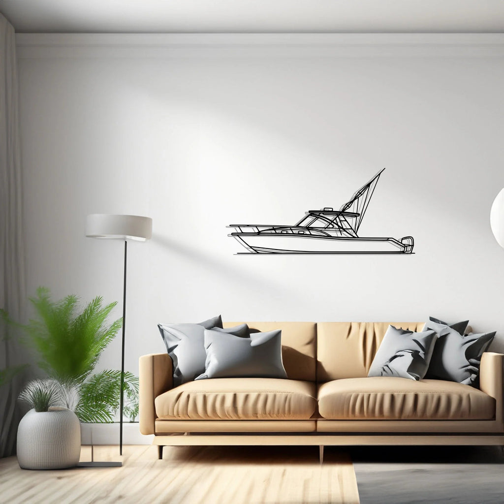 3370 Sailboat, Yacht, Speedboat, Silhouette Metal Wall Art