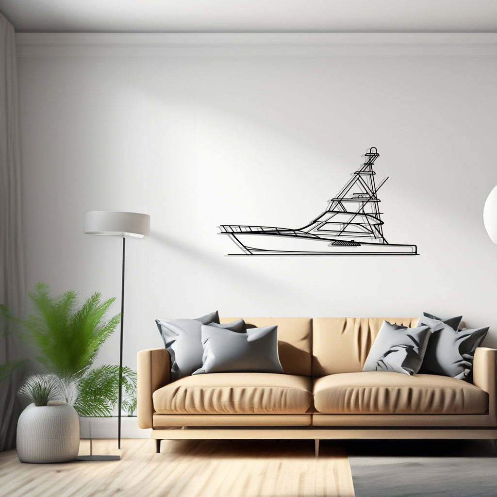 61 Sailboat, Yacht, Speedboat, Silhouette Metal Wall Art