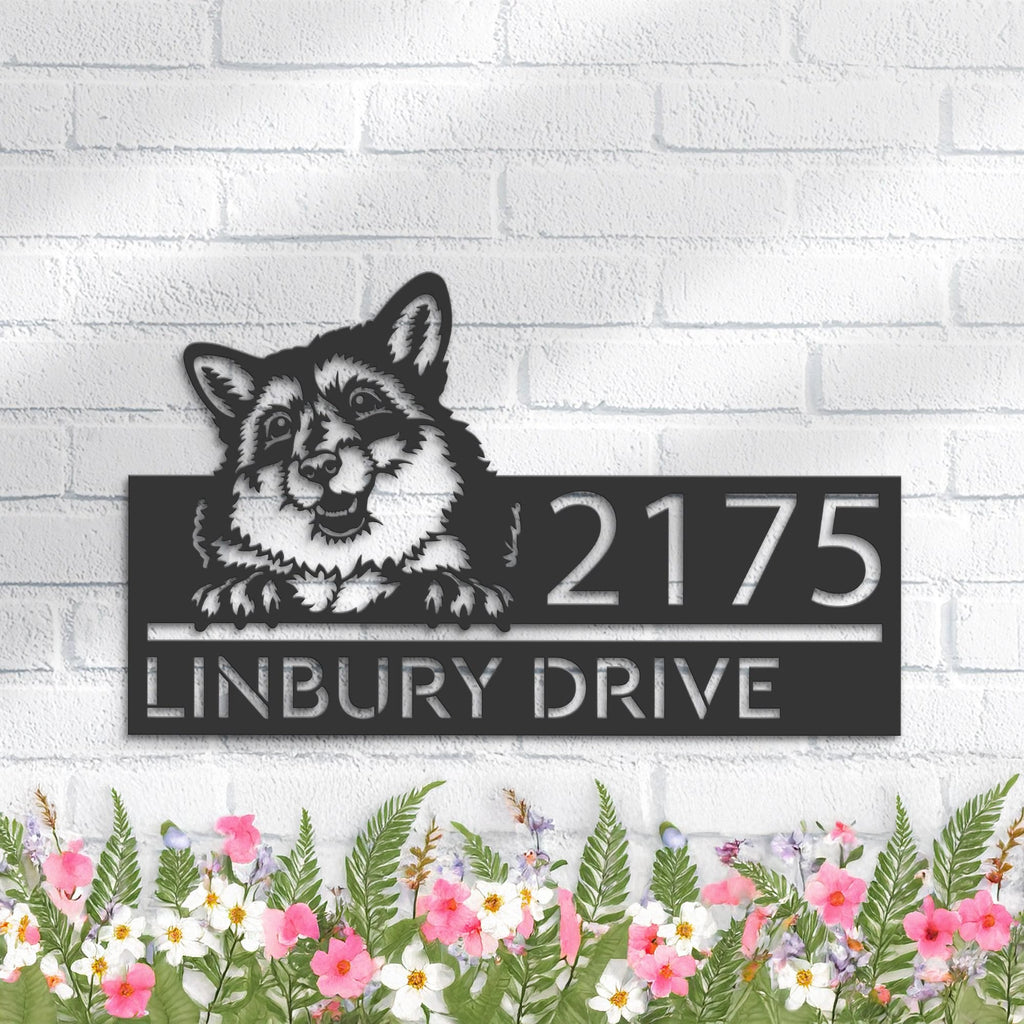 Custom Metal Peeking Fox Wild animal wildlife Metal Address Sign, House number, Outdoor Number Signage, Yard Sign Address Plate