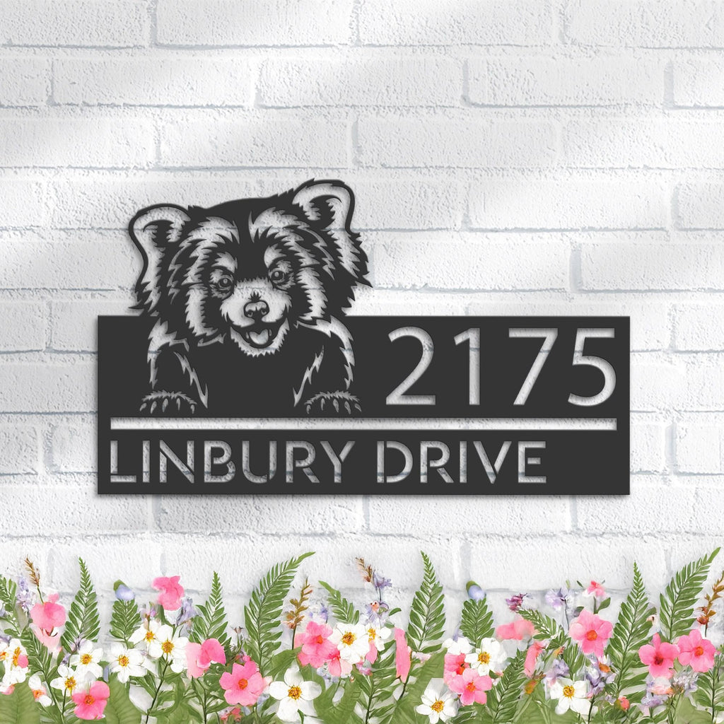 Custom Metal Peeking Red Panda Wild animal wildlife Metal Address Sign, House number, Outdoor Number Signage, Yard Sign Address Plate