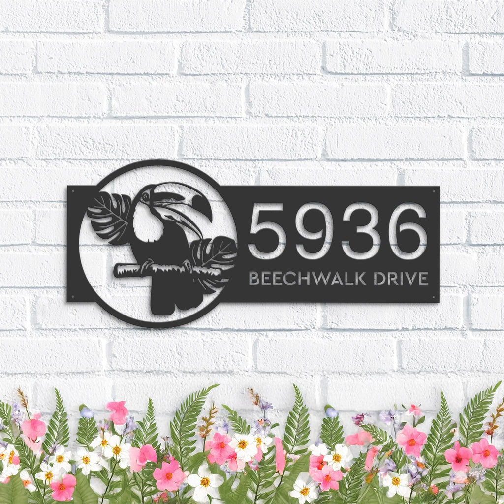 Custom Metal Pelican bird Metal Address Sign Custom Hanging Address Plaque House number Yard Sign Outdoor Sign