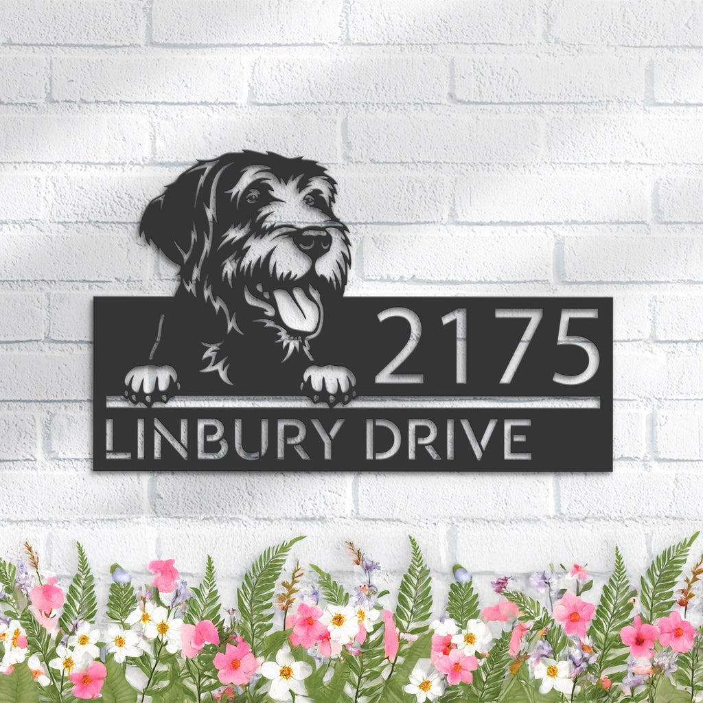 Custom Metal Spinone Italiano dog Puppy Metal Address Sign House number Hanging Address Plaque Yard Sign Outdoor decor