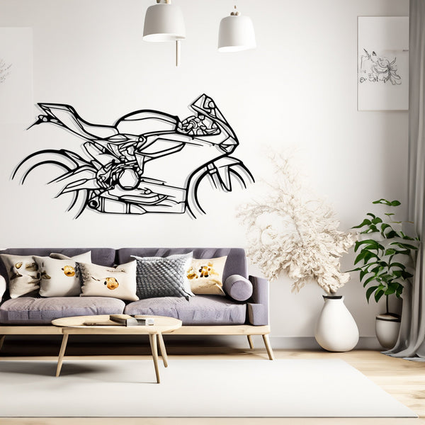 899 Panigale Car Silhouette Metal Wall Art