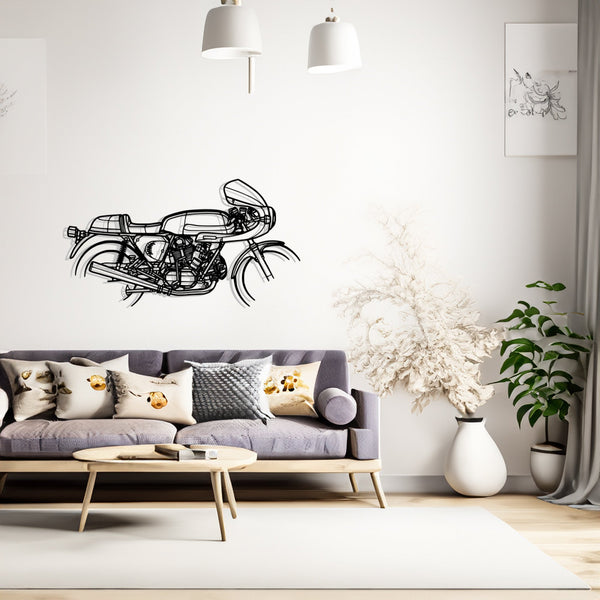 900SS 1977 Car Silhouette Metal Wall Art