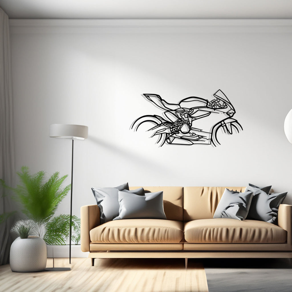 959 Panigale Corse Car Silhouette Metal Wall Art