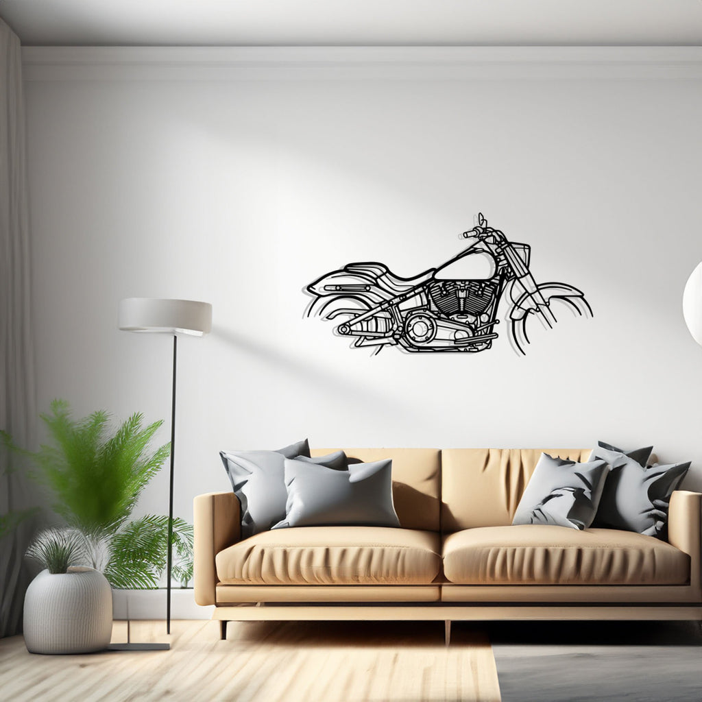 Fat Boy Car Silhouette Metal Wall Art