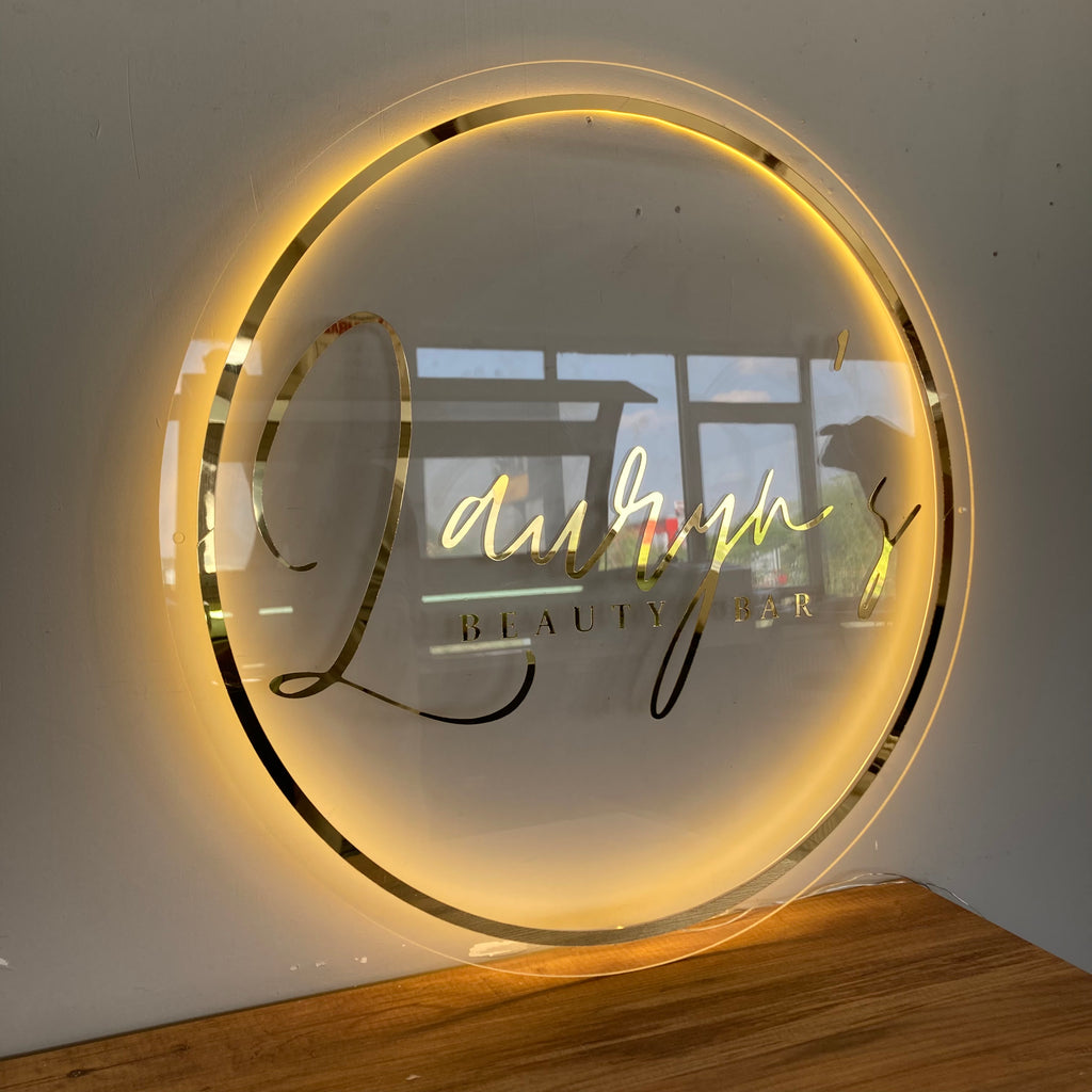 Business Neon Sign | Mirror Neon Sign |  Acrylic Custom Logo Decoration