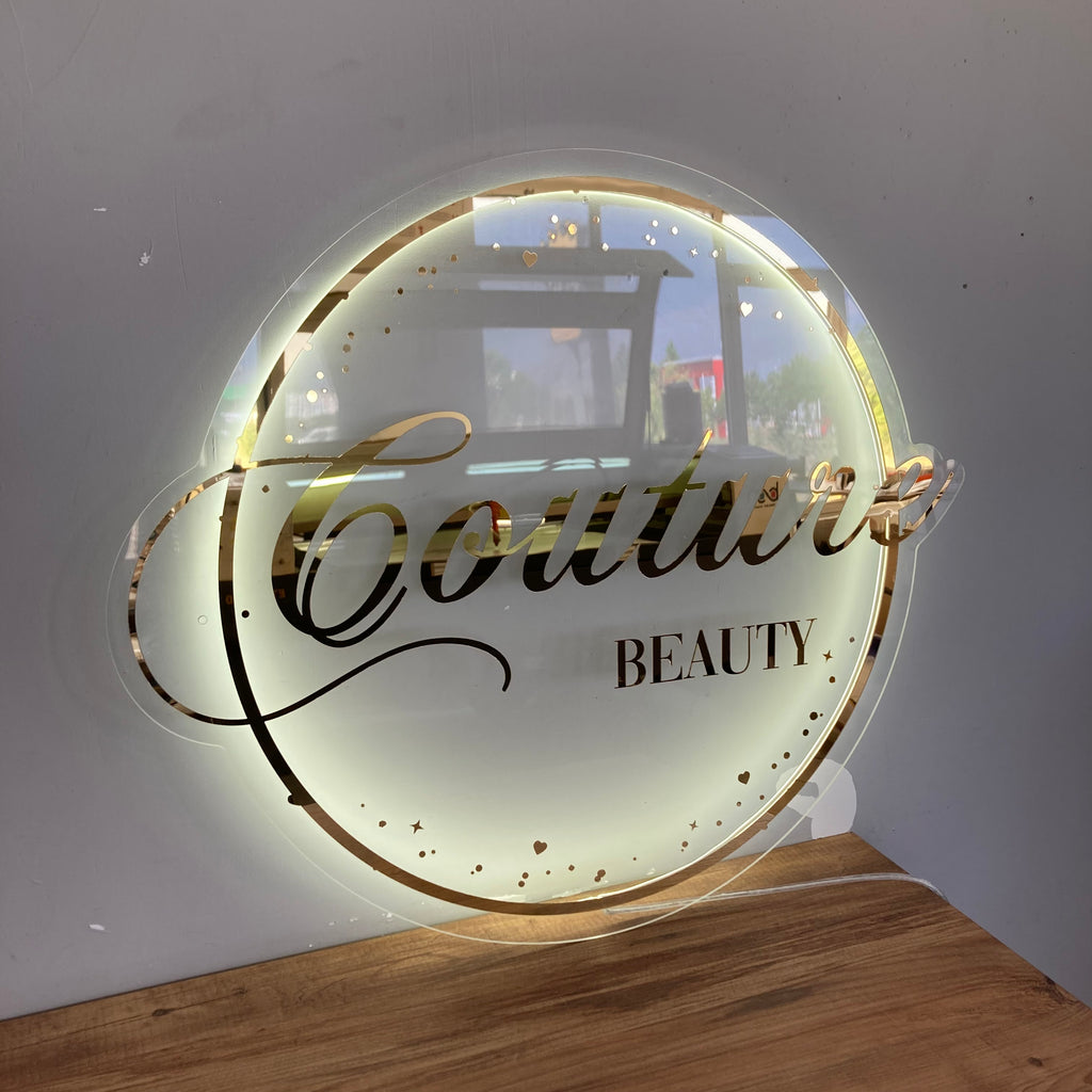 Business Neon Sign | Mirror Neon Sign |  Acrylic Custom Logo Decoration