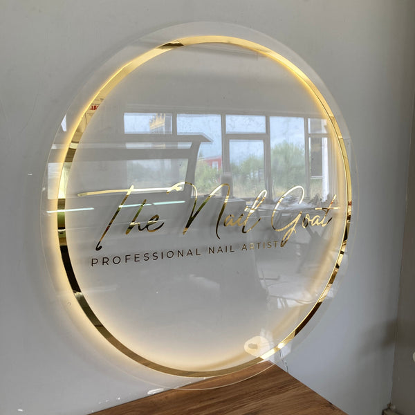 Business Neon Sign | Mirror Neon Sign |  Acrylic Custom Logo Decoration