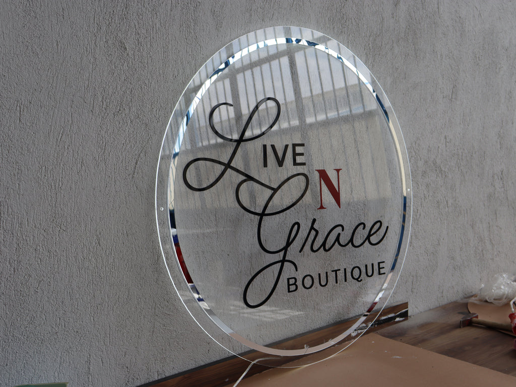 Business Neon Sign | Mirror Neon Sign |  Acrylic Custom Logo Decoration