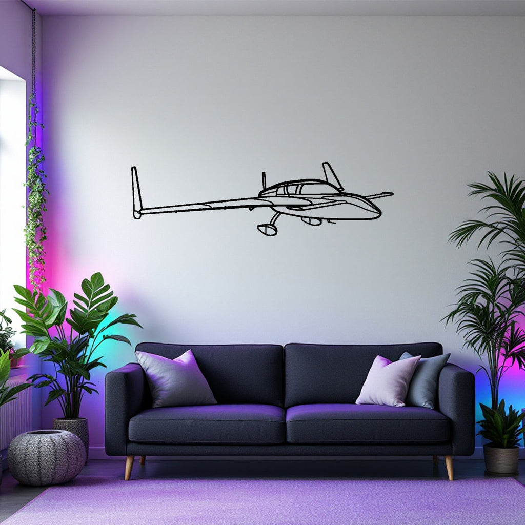 Cozy MK IV Angle Airplane Silhouette Metal Wall Art, Metal Aircraft Silhouette, Aviation Wall Decor, Aviator Decor