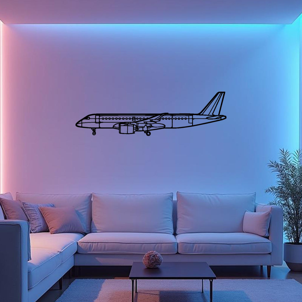 E190-E2 Airplane Silhouette Metal Wall Art, Metal Aircraft Silhouette, Aviation Wall Decor, Aviator Decor