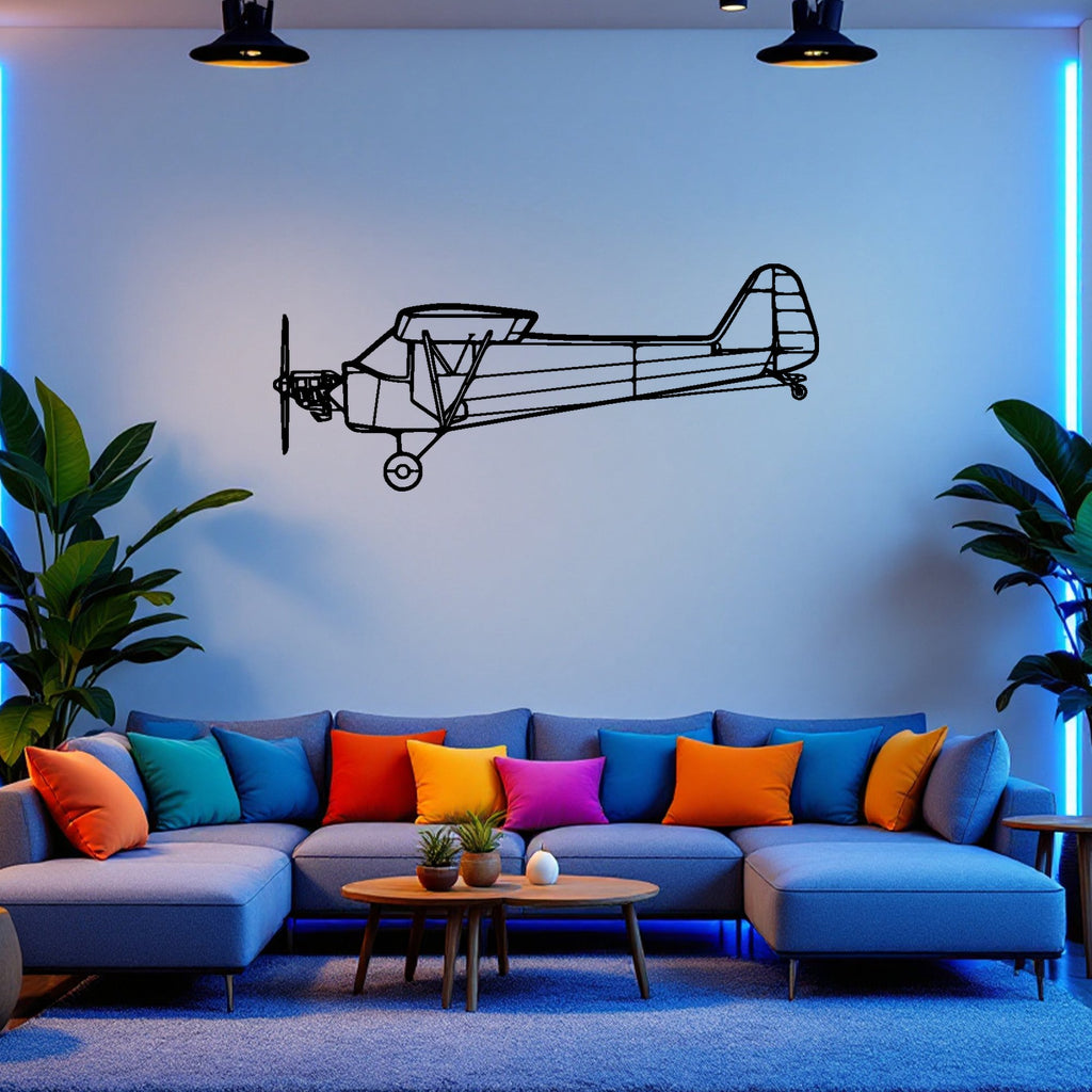 Piper J-3 Cub Airplane Silhouette Metal Wall Art, Metal Aircraft Silhouette, Aviation Wall Decor, Aviator Decor