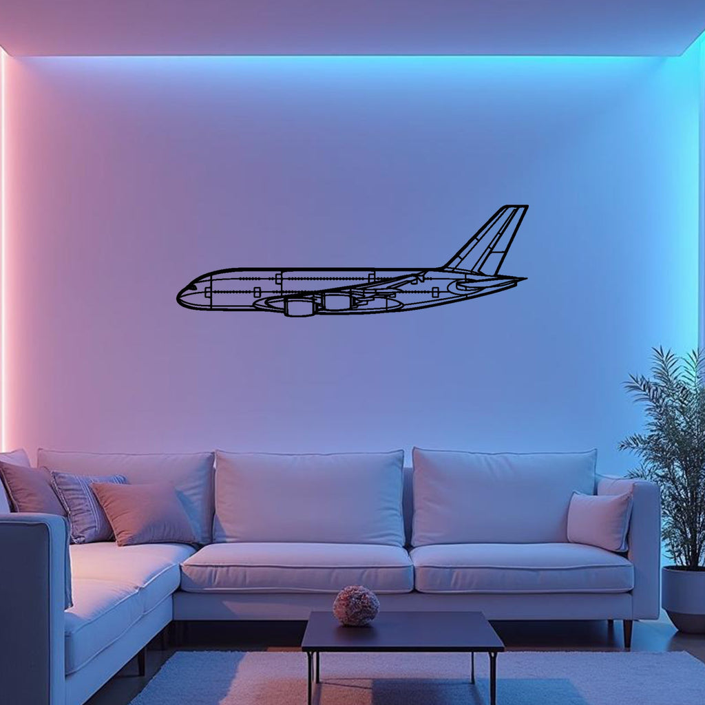 A380-800 Airplane Silhouette Metal Wall Art, Metal Aircraft Silhouette, Aviation Wall Decor, Aviator Decor