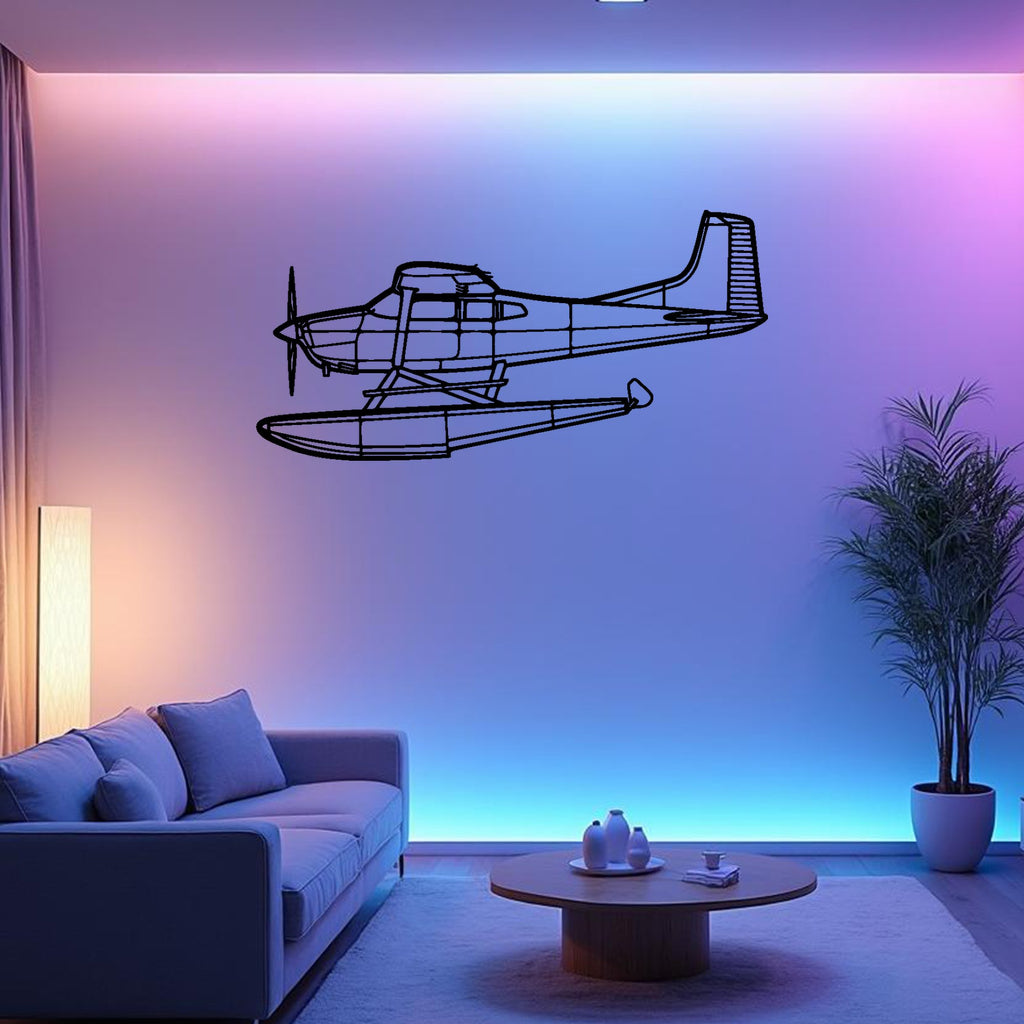 A185F Float Airplane Silhouette Metal Wall Art, Metal Aircraft Silhouette, Aviation Wall Decor, Aviator Decor