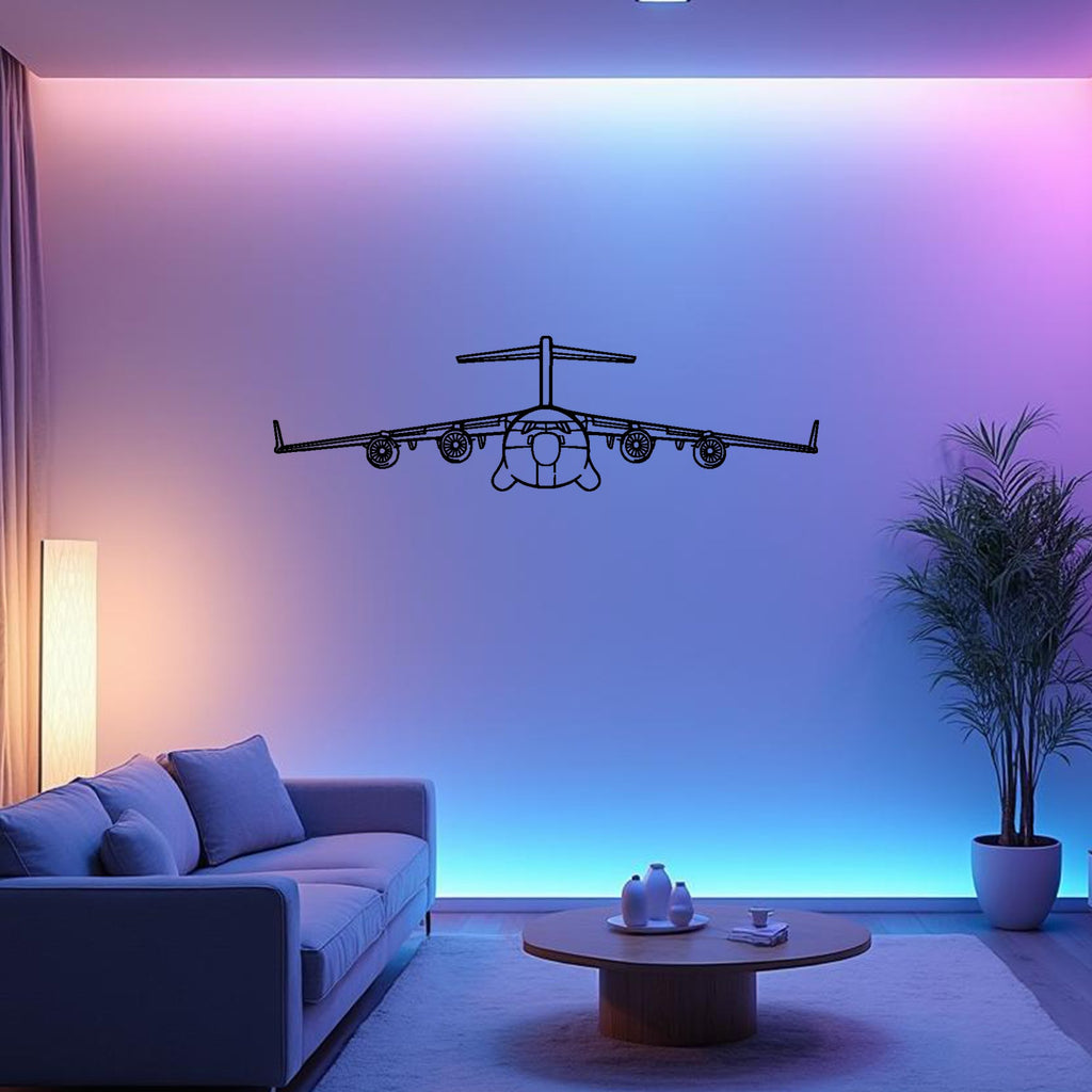 C-17 Globemaster III Airplane Silhouette Metal Wall Art, Metal Aircraft Silhouette, Aviation Wall Decor, Aviator Decor