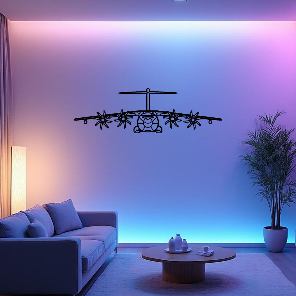 A400M Atlas Front Airplane Silhouette Metal Wall Art, Metal Aircraft Silhouette, Aviation Wall Decor, Aviator Decor