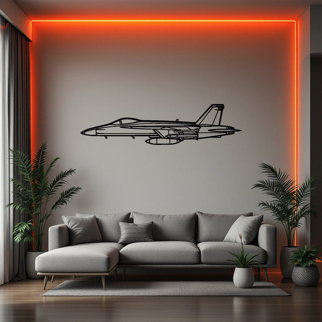 F-18 Hornet Airplane Silhouette Metal Wall Art, Metal Aircraft Silhouette, Aviation Wall Decor, Aviator Decor