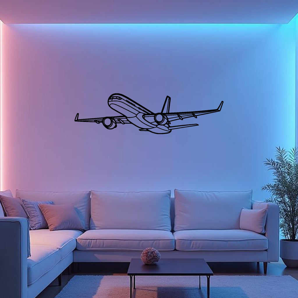 757-200 Angle Airplane Silhouette Metal Wall Art, Metal Aircraft Silhouette, Aviation Wall Decor, Aviator Decor