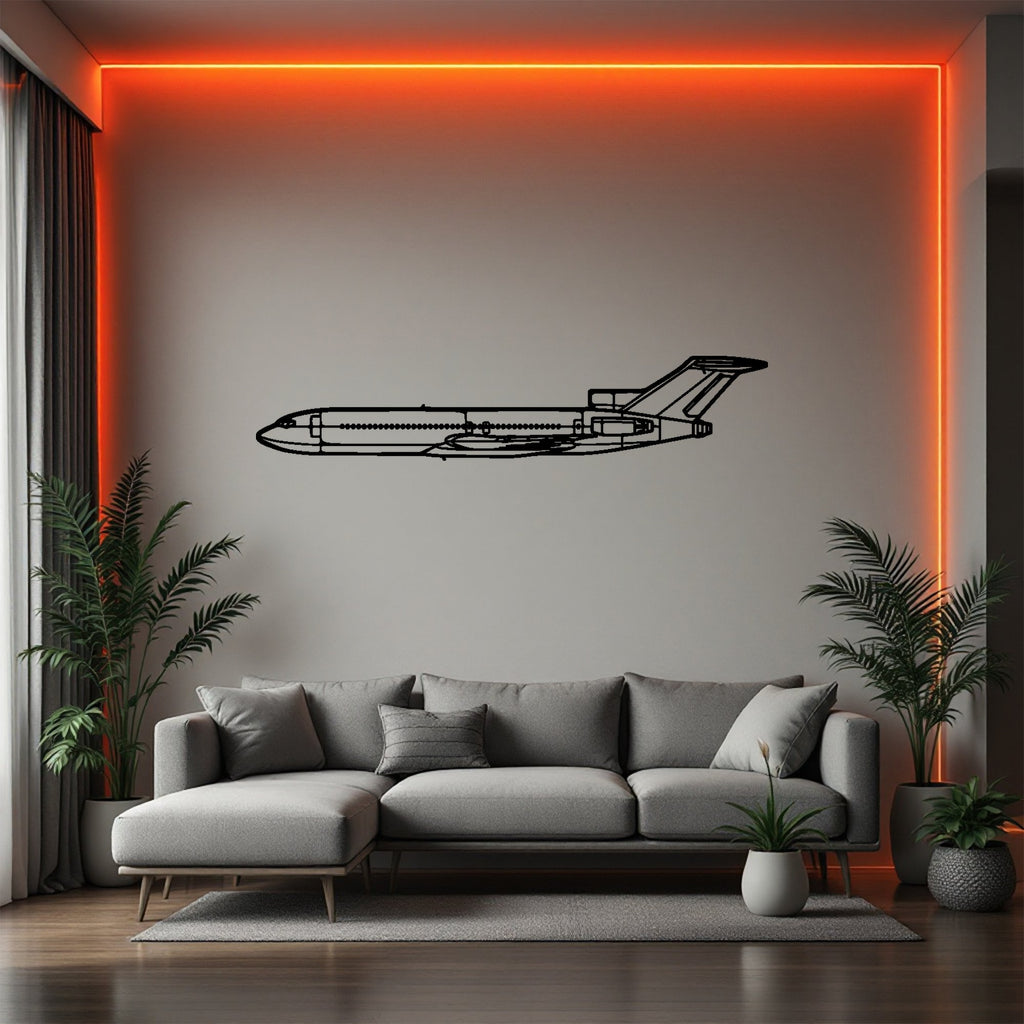 Wanddekoration aus Metall mit Flugzeugsilhouette 727