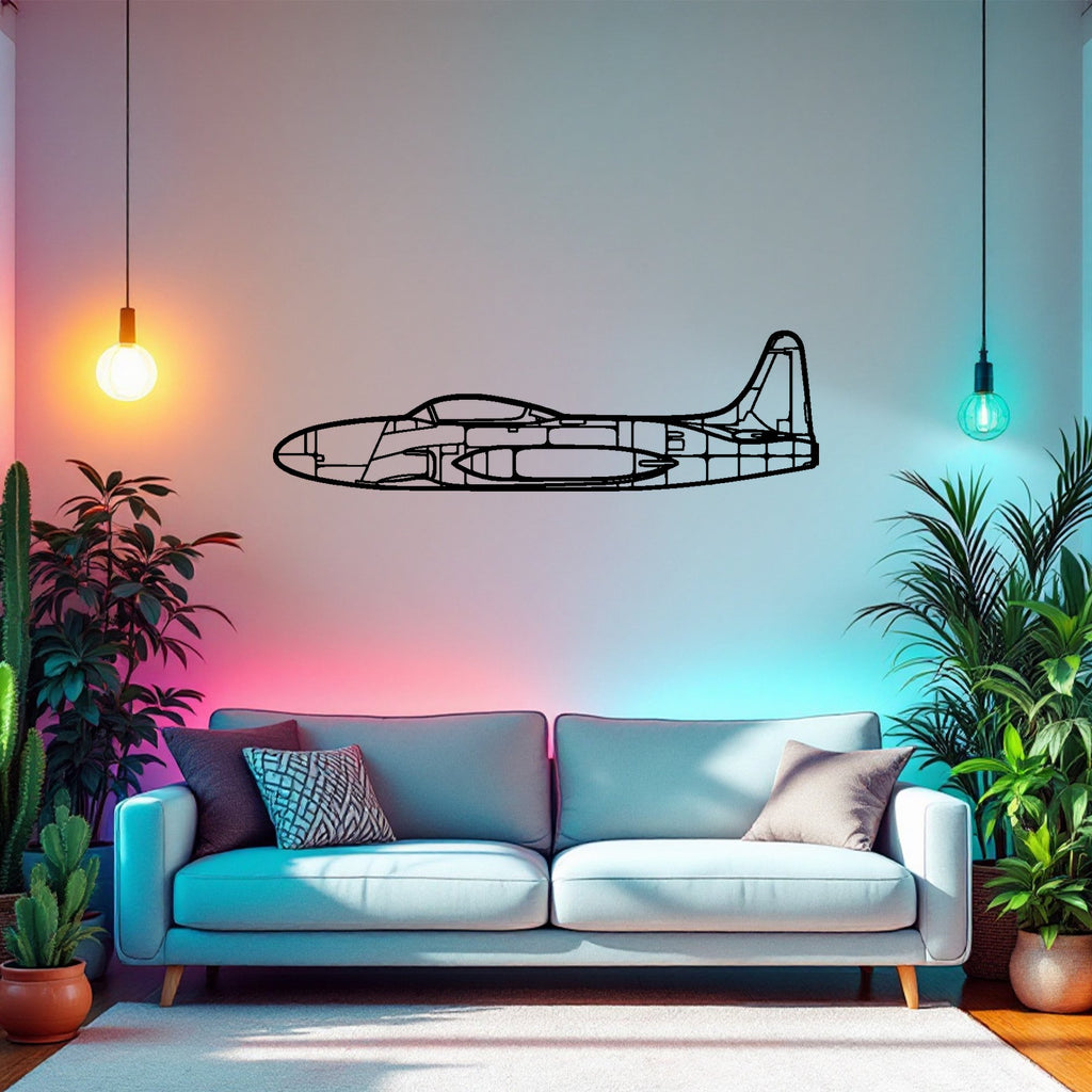 T33 Airplane Silhouette Metal Wall Art, Metal Aircraft Silhouette, Aviation Wall Decor, Aviator Decor