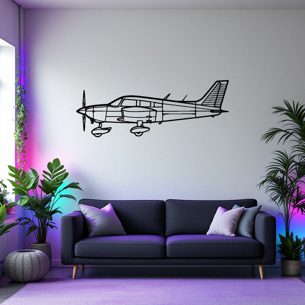 PA-28-180 Cherokee Archer Airplane Silhouette Metal Wall Art, Metal Aircraft Silhouette, Aviation Wall Decor, Aviator Decor