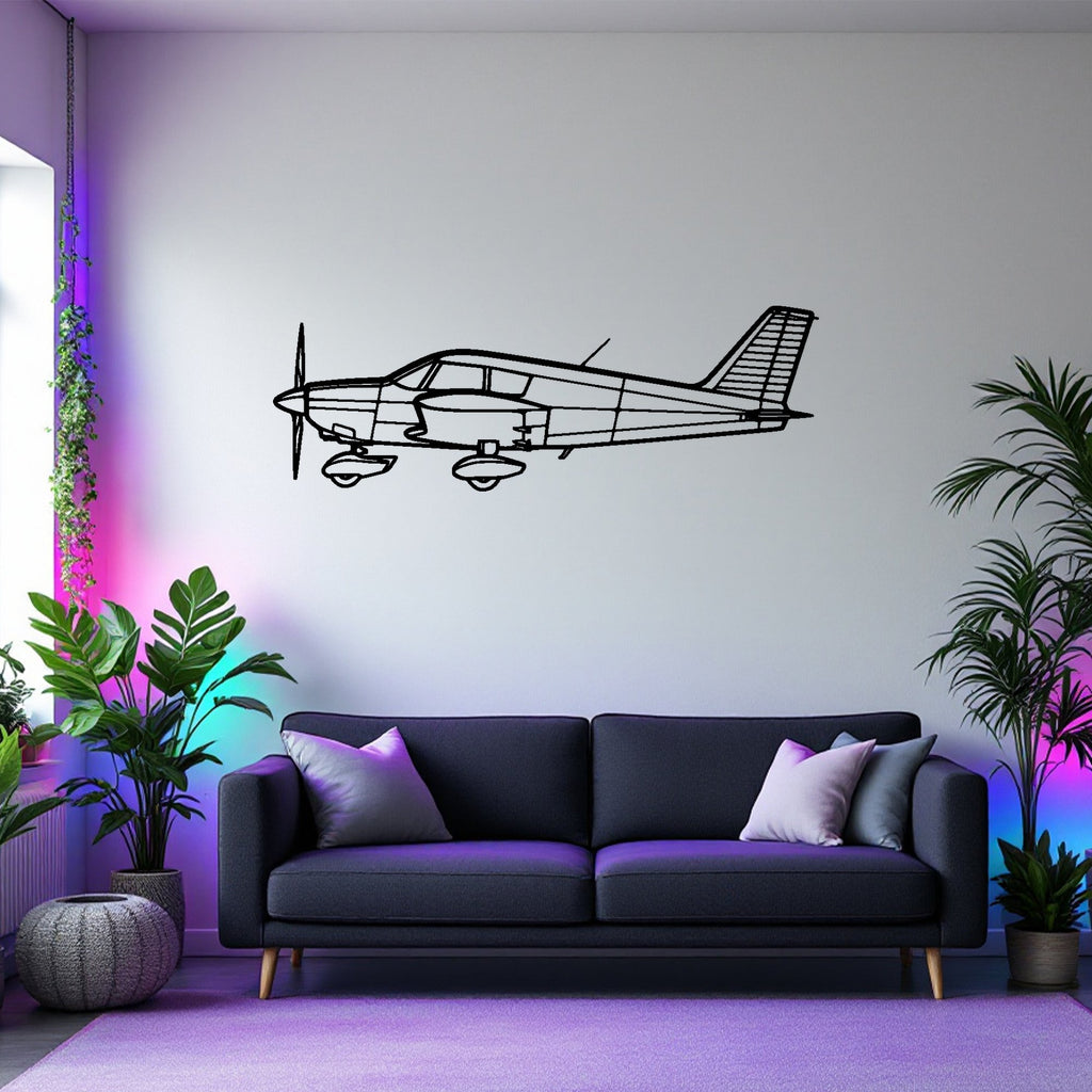 Cherokee  PA-28-140 Airplane Silhouette Metal Wall Art, Metal Aircraft Silhouette, Aviation Wall Decor, Aviator Decor