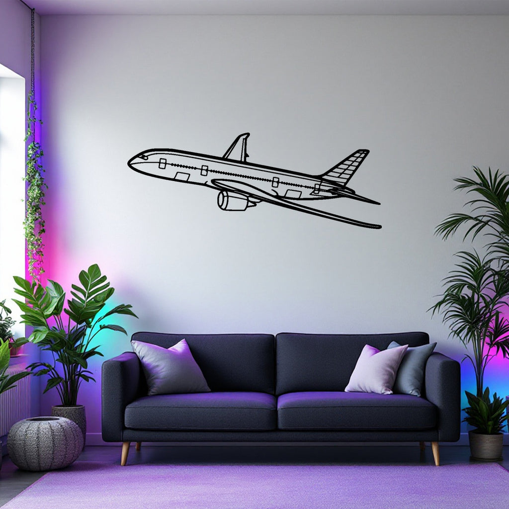 787 Angle Airplane Silhouette Metal Wall Art, Metal Aircraft Silhouette, Aviation Wall Decor, Aviator Decor