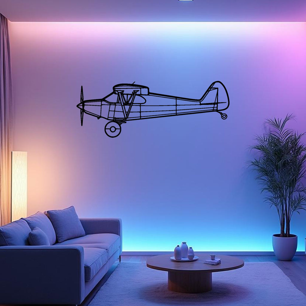 PA-12 Super Cruiser Airplane Silhouette Metal Wall Art, Metal Aircraft Silhouette, Aviation Wall Decor, Aviator Decor