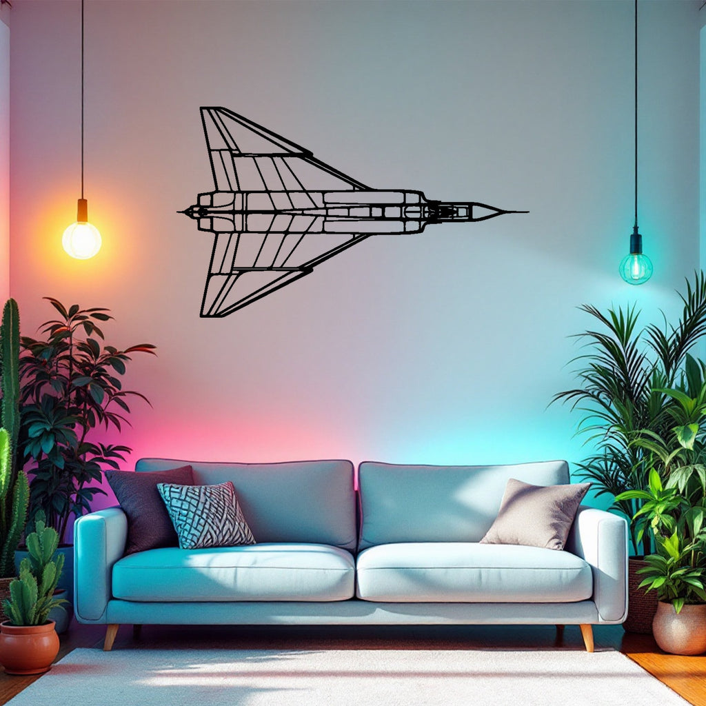 CF-105 Arrow Top Airplane Silhouette Metal Wall Art, Metal Aircraft Silhouette, Aviation Wall Decor, Aviator Decor