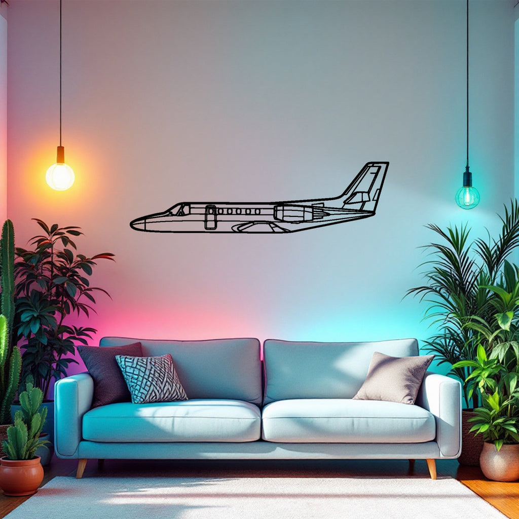 Citation II Airplane Silhouette Metal Wall Art, Metal Aircraft Silhouette, Aviation Wall Decor, Aviator Decor