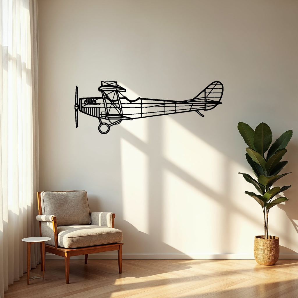 JN-4A Airplane Silhouette Metal Wall Art, Metal Aircraft Silhouette, Aviation Wall Decor, Aviator Decor