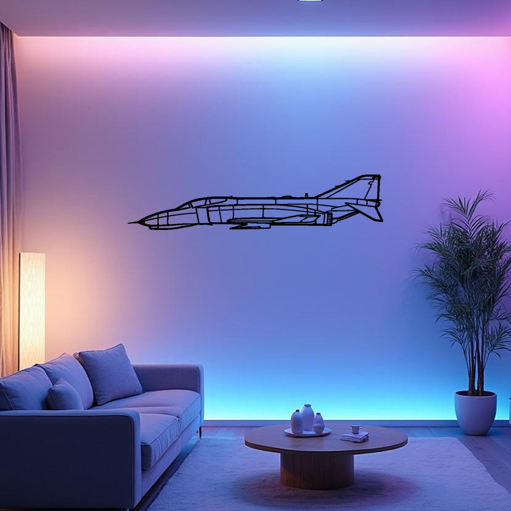 F-4 Phantom Airplane Silhouette Metal Wall Art, Metal Aircraft Silhouette, Aviation Wall Decor, Aviator Decor