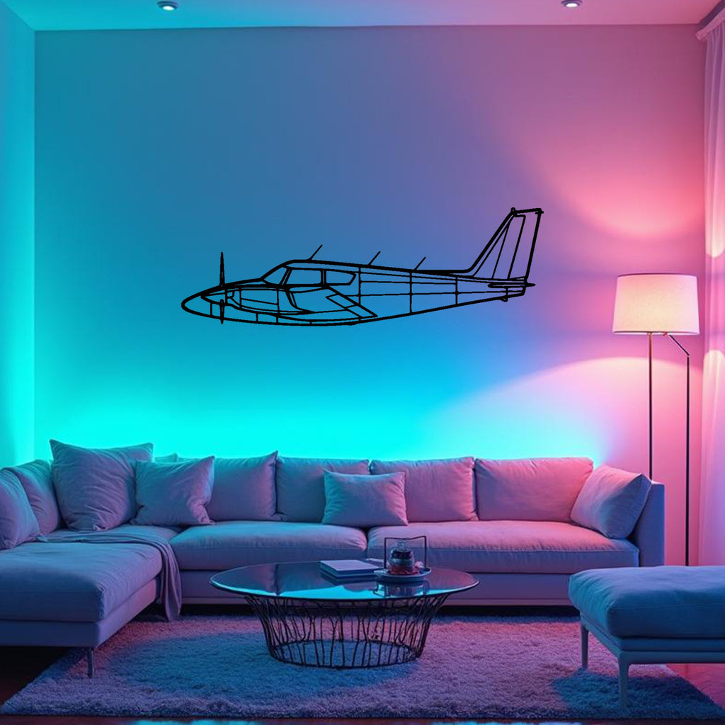 PA-30 Twin Comanche Airplane Silhouette Metal Wall Art, Metal Aircraft Silhouette, Aviation Wall Decor, Aviator Decor