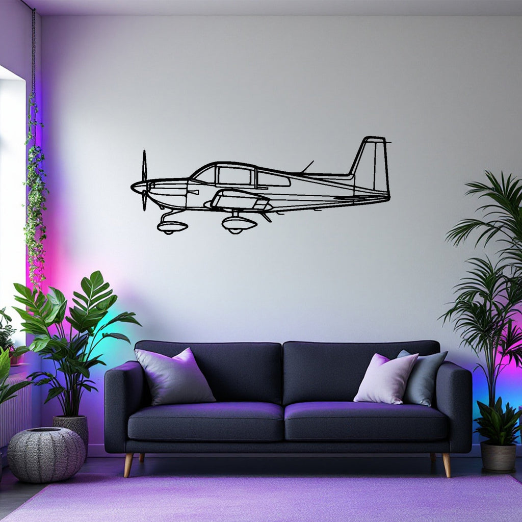 AG-5B Tiger Airplane Silhouette Metal Wall Art, Metal Aircraft Silhouette, Aviation Wall Decor, Aviator Decor