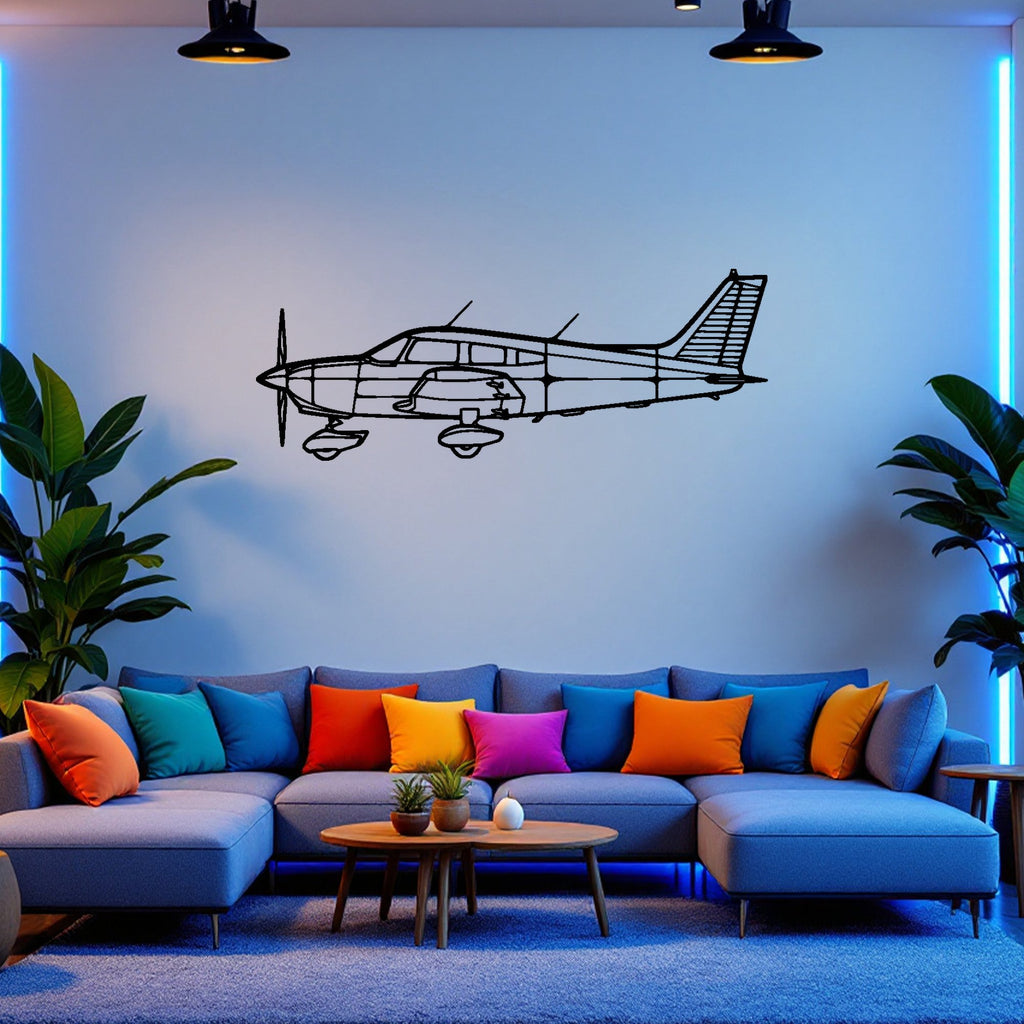 PA-28 Warrior Airplane Silhouette Metal Wall Art, Metal Aircraft Silhouette, Aviation Wall Decor, Aviator Decor