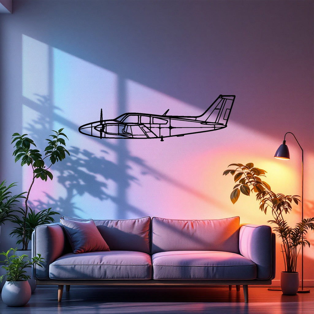 95-B55 Baron Airplane Silhouette Metal Wall Art, Metal Aircraft Silhouette, Aviation Wall Decor, Aviator Decor