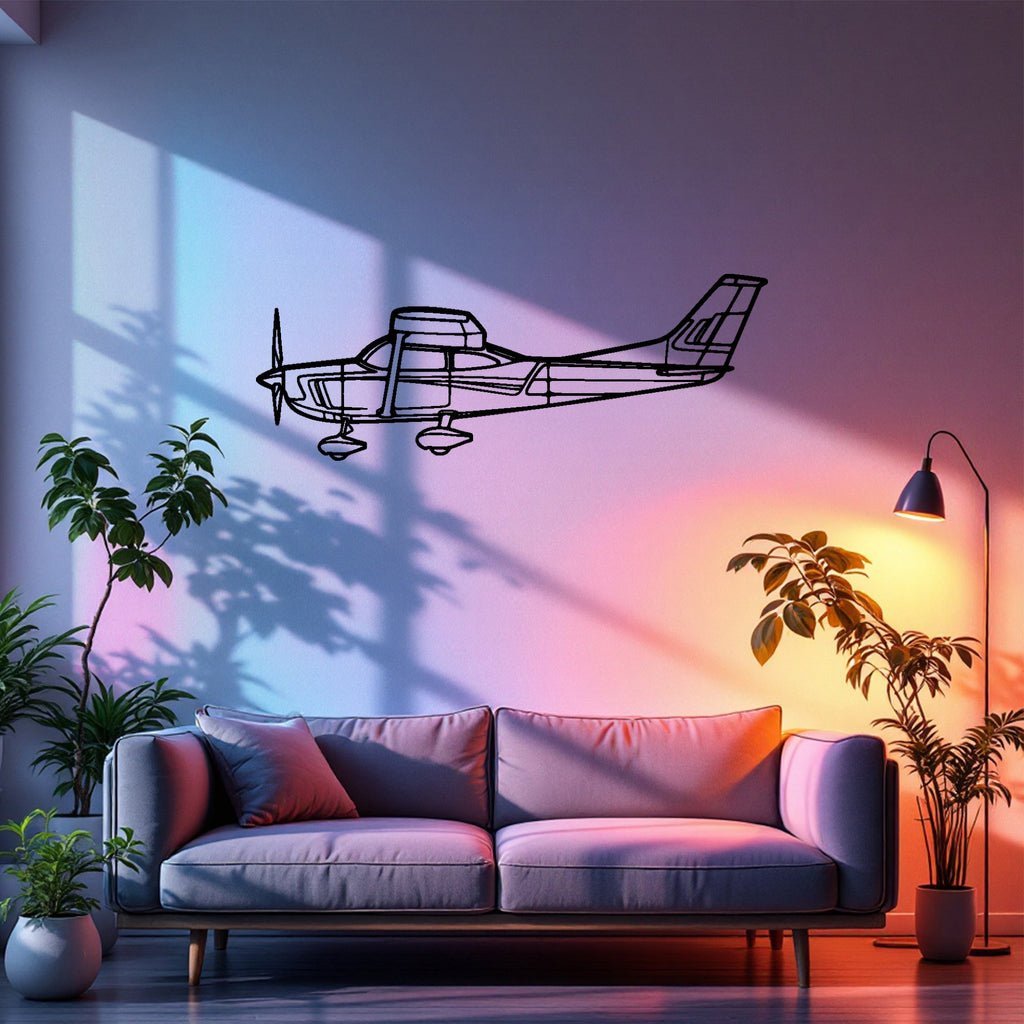 C182 Airplane Silhouette Metal Wall Art, Metal Aircraft Silhouette, Aviation Wall Decor, Aviator Decor