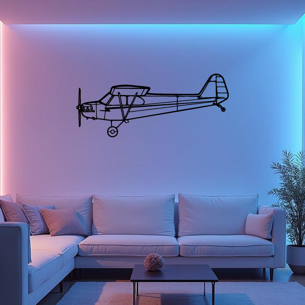 J-3 Cub Airplane Silhouette Metal Wall Art, Metal Aircraft Silhouette, Aviation Wall Decor, Aviator Decor