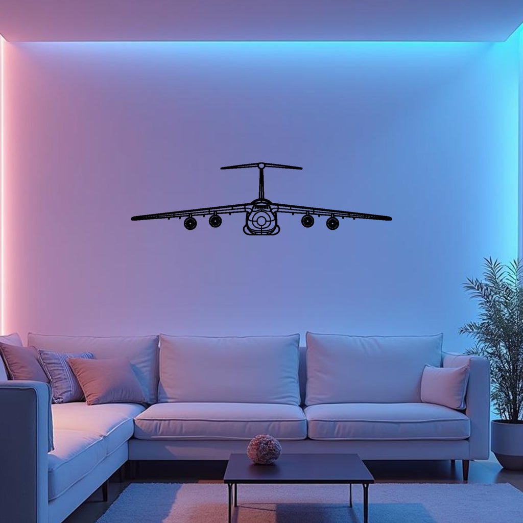 C-5 Galaxy Front Airplane Silhouette Metal Wall Art, Metal Aircraft Silhouette, Aviation Wall Decor, Aviator Decor