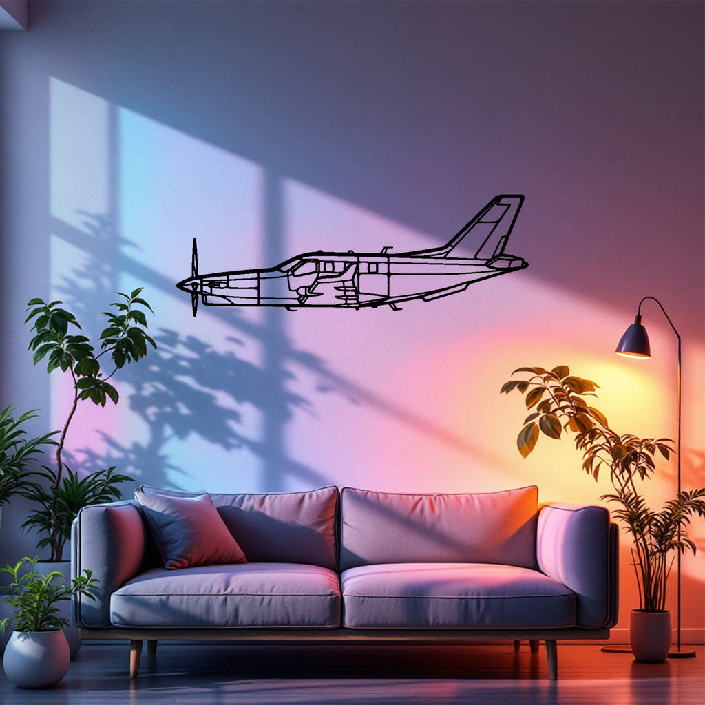 TBM 960 Airplane Silhouette Metal Wall Art, Metal Aircraft Silhouette, Aviation Wall Decor, Aviator Decor