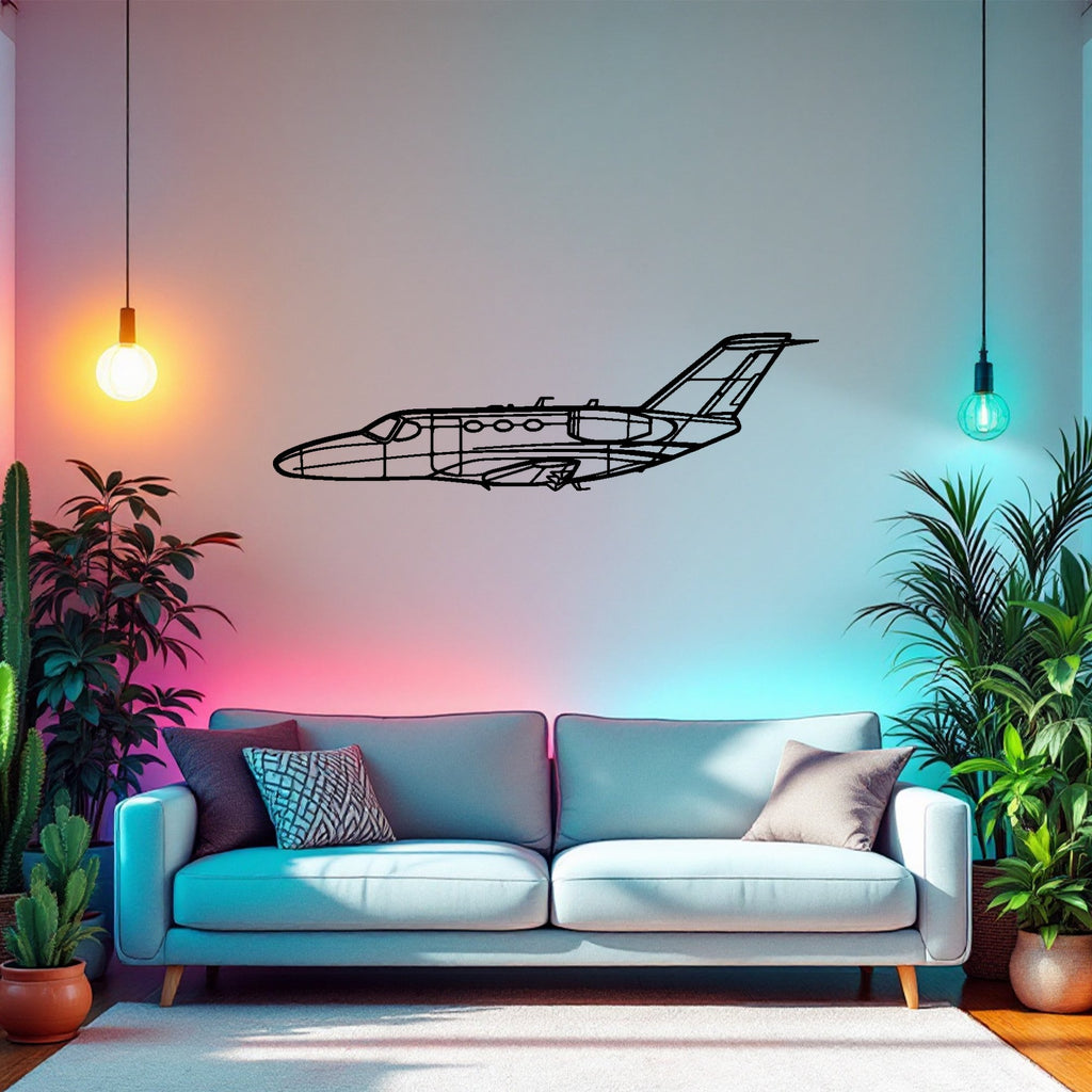 Citation Mustang Airplane Silhouette Metal Wall Art, Metal Aircraft Silhouette, Aviation Wall Decor, Aviator Decor