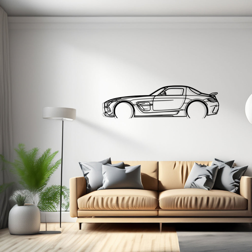 SLS AMG Black Series Detailed Car Silhouette Wall Art