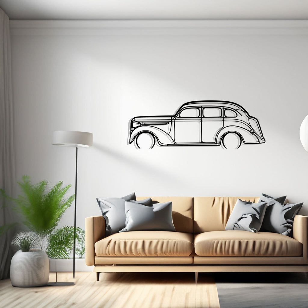 Sedan 1938 Detailed Car Silhouette Wall Art